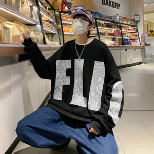 日系复古腰果花卫衣chic港风潮牌痞帅炸街hiphop外套男MY029-P32,短款米色毛呢外套怎么搭配什么围巾好看吗图片