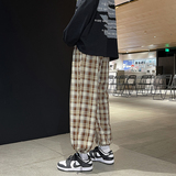 格子裤子男直筒宽松运动裤潮牌ins高街卫裤长裤K02171-P38，男装休闲裤，星座308B-1