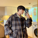 新款款港风工装男士格子夹克呢子外套JK0223-P88，男装夹克，星座308B-1