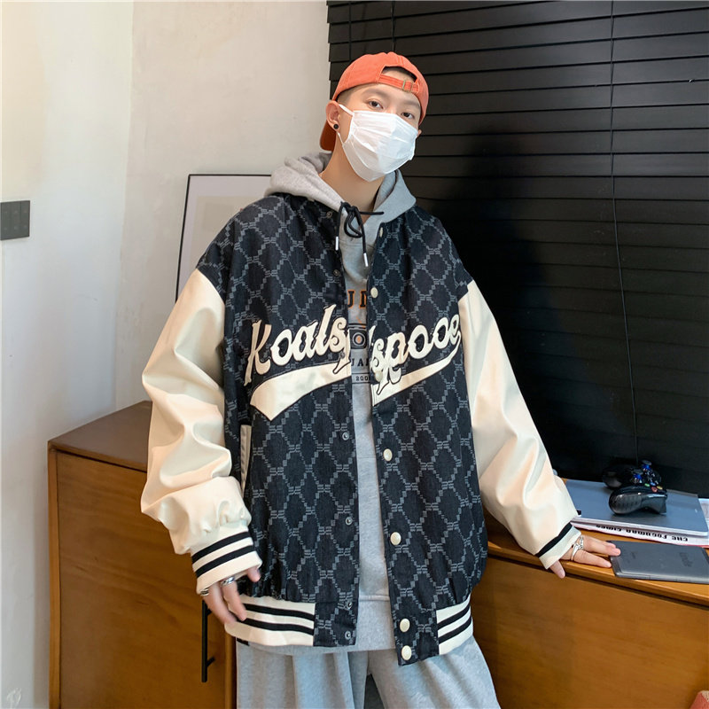棒球服男潮ins秋季美式潮牌嘻哈拼接宽松情侣夹克Y06525-P52,男装夹克,星座308B-1