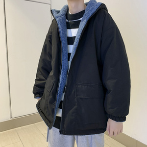 羊羔绒外套男两面穿连帽棉袄新款棉衣男冬季加厚棉服MY059-P85图片