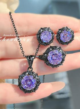 时尚轻奢荆棘干枯玫瑰吊坠项链