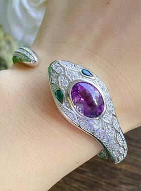 蛇形高级手镯高定珠宝紫水晶蛇