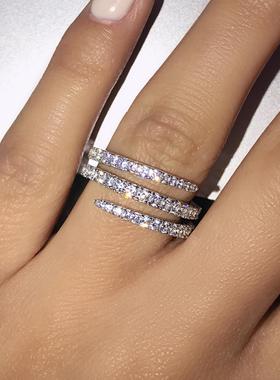 臻荣wish热卖创意微镶满钻戒指女