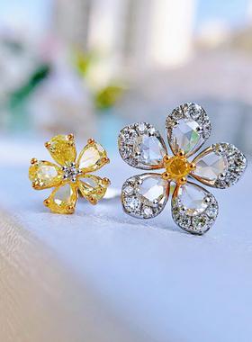 高级设计师款玫瑰切工中彩黄玫瑰