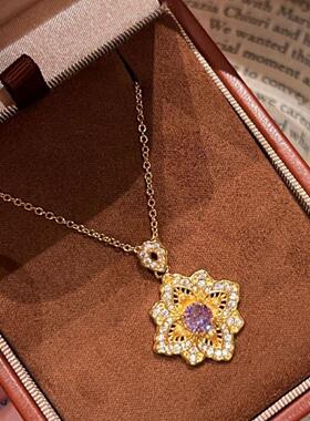 人鱼姬拉丝布布风四叶草项链女