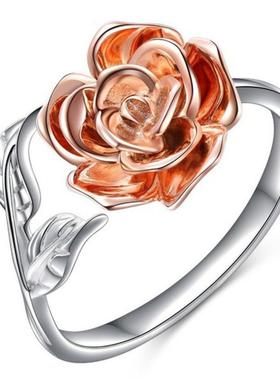 臻荣wish热卖新款玫瑰花戒指欧美