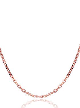 铜镀银玫瑰金银项链女18寸十字链