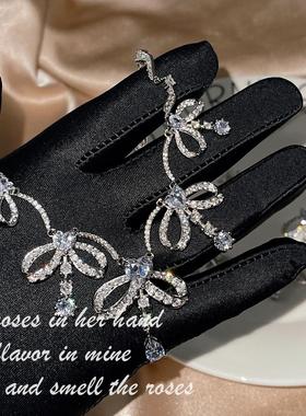 新款设计师款复古重工蝴蝶结水滴