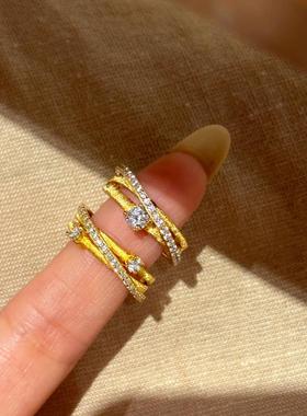 意大利高级感漫游星际拉丝戒指