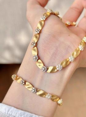 法式复古手工拉丝缎带手链