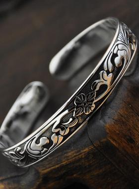 经典款复古时尚苗银手镯女民族风