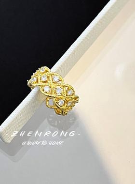 意大利织纹雕金拉丝工艺镀18K金