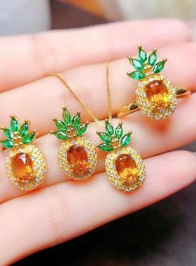 新款芬达石黄钻菠萝套装创意水果