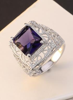 臻荣wish热卖公主粉钻托帕石戒指