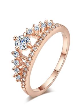 臻荣Wish新款时尚18K金皇冠镶钻