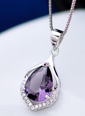 臻荣欧美镀925银项链女合成