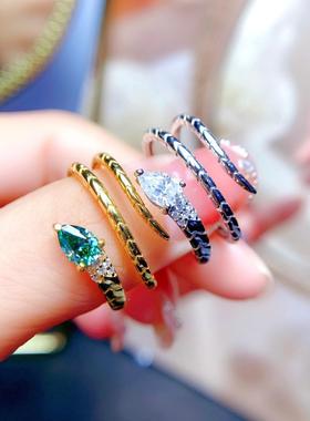 新款轻奢水滴莫桑钻石戒指女