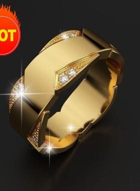 臻荣wish新款时尚男士镀18k黄金