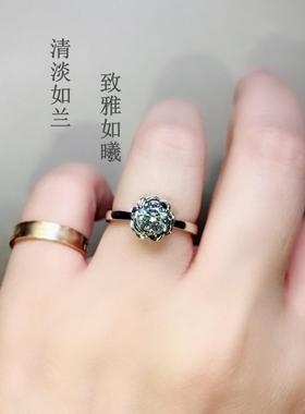 新款简约2克拉玫瑰花开口戒指