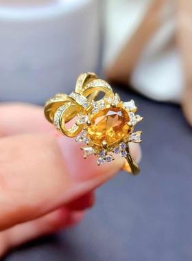 新款璀璨甜美大气蝴蝶结款黄钻