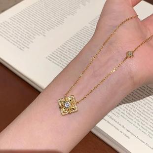 意大利布布风碎冰冰吊坠轻奢高级感CNC工艺超闪镶钻四叶草项链女