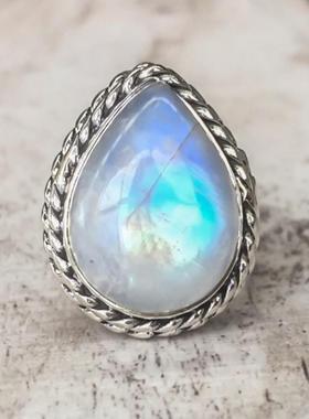 臻荣wish新款大钻水滴梨形月光石