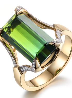 臻荣新款欧美奢华群镶祖母绿色