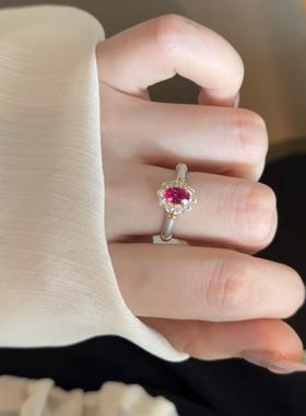 轻奢高级感中古风红刚玉戒指