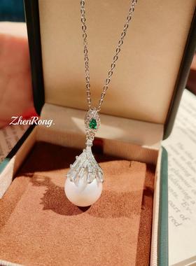 法式复古巴洛克珍珠吊坠小众设计