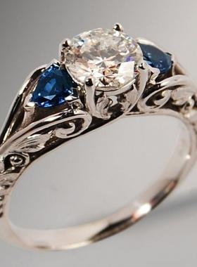 臻荣wish热卖饰品新款欧美蓝宝石