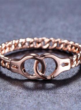 臻荣wish热卖新款创意手铐戒指