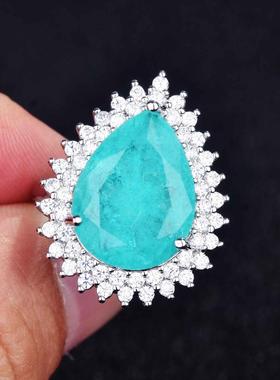 淘宝严选仿天然帕拉伊巴碧玺戒指