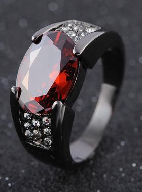 臻荣速卖通热卖镀黑枪色黑金戒指