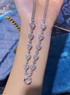 微镶满钻万能项链女高档珠宝翡翠