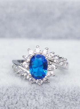 臻荣wish热卖欧美群镶锆石蓝色