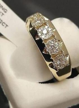 臻荣wish热卖镀14k黄金仿真锆石