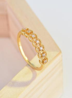 臻荣欧美复古格蕾丝镀18k黄金色