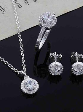 臻荣速卖通爆款锆石水晶银饰品