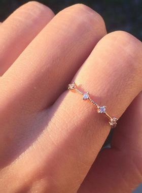 臻荣wish镀925纯银14K黄金4颗小