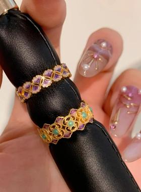 东方美学渐变珐琅彩戒指国色芳华