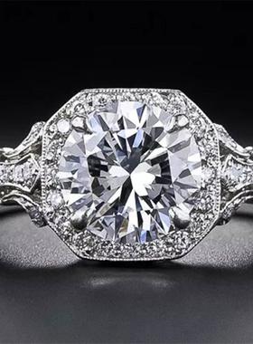 臻荣ebay热卖八心八箭锆石戒指女