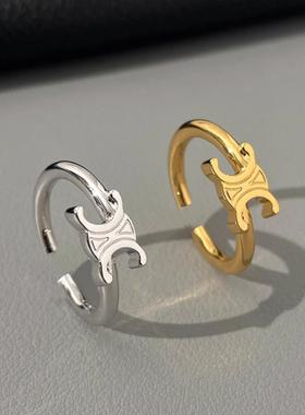 凯旋门不规则错位戒指女欧美轻奢