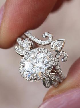 臻荣wish速卖通新款仿真锆石套戒