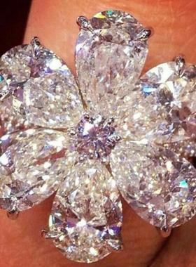 臻荣wish新款镶嵌白色锆石水滴