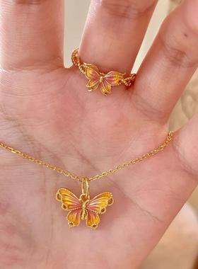 古法鎏金渐变珐琅套装秋风落日