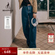 BEANPOLE滨波 女士商务休闲wide全棉磨毛阔腿牛仔裤