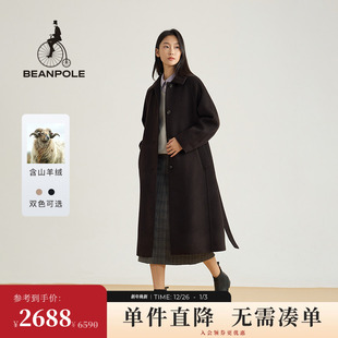 含山羊绒BEANPOLE滨波女士泡泡袖 羊毛大衣外套 甜美静奢风通勤长款