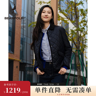 BEANPOLE滨波 基础绗缝棉服 女士商务休闲日常通勤藏青色简约时尚