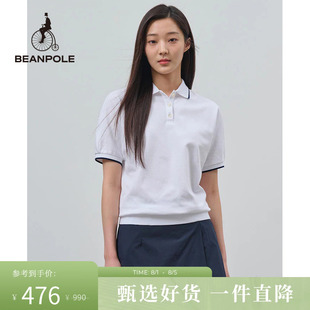 文艺风POLO衫 BEANPOLE滨波 红色短袖 春夏新款 T恤 女商务蝙蝠袖